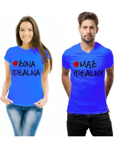 Koszulka  z nadrukiem zestaw żona idealna mąż idealny