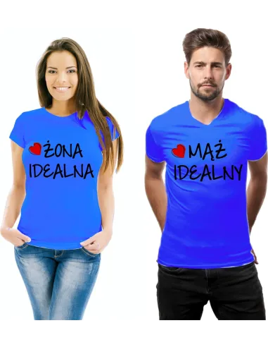 Koszulka  z nadrukiem zestaw żona idealna mąż idealny