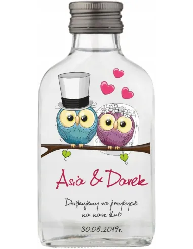 BUTELKA PIERSIÓWKA podziękowania dla gości nadruk