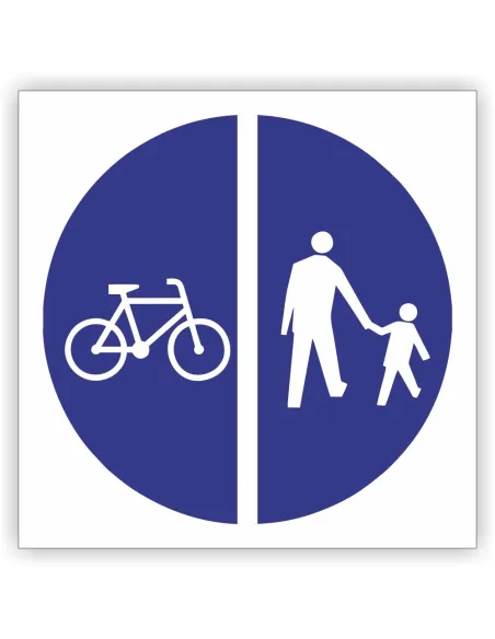 Znak drogowy Tablica informacyjna C13-16  droga jest przeznaczona dla pieszych i kierujących rowerami -znak nakazu 30x30 cm