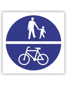 Znak drogowy Tablica informacyjna C16-13 droga jest przeznaczona dla pieszych i kierujących rowerami-znak nakazu 30x30 cm