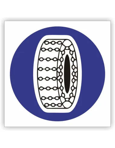 Znak drogowy Tablica informacyjna C18 nakaz używania łańcuchów przeciwpoślizgowych-znak nakazu 30x30 cm