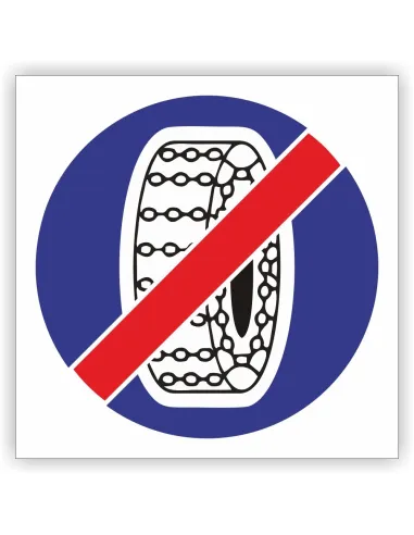 Znak drogowy Tablica informacyjna C19 koniec nakazu używania łańcuchów przeciwpoślizgowych-znak nakazu 30x30 cm