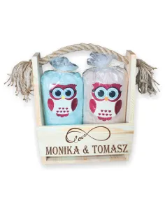 prezent na ślub wesele 2 ręczniki haft pudełko