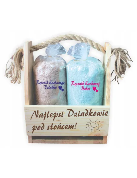 prezent na ślub wesele 2 ręczniki haft pudełko