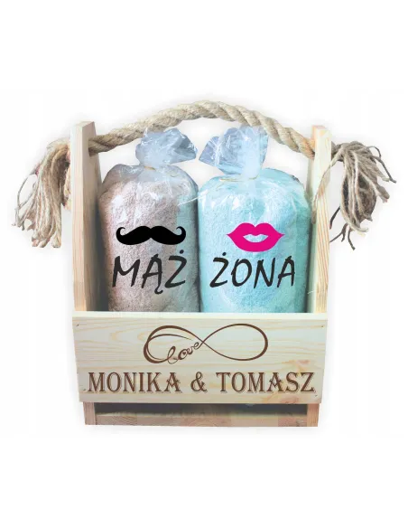prezent mąż żona 2 ręczniki haft pudełko
