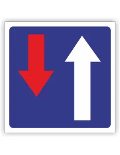 Znak drogowy Tablica informacyjna D5 pierwszeństwo na zwężonym odcinku jezdni -znak informacyjny 30x30 cm