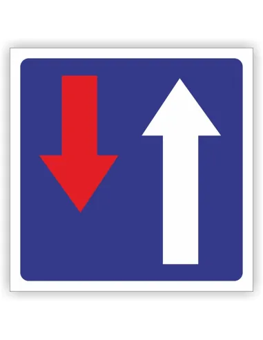 Znak drogowy Tablica informacyjna D5 pierwszeństwo na zwężonym odcinku jezdni -znak informacyjny 30x30 cm