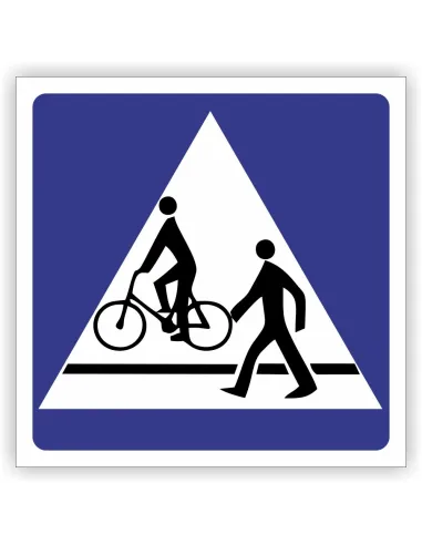 Znak drogowy Tablica informacyjna D6b przejście dla pieszych i przejazd dla rowerzystów -znak informacyjny 30x30 cm