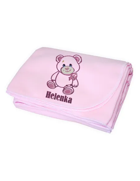 Kocyk HAFT z IMIENIEM prezent dla dziecka z metryczką napisem