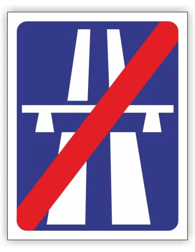 Znak drogowy Tablica informacyjna D10 koniec autostrady -znak informacyjny 30x30 cm