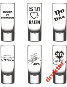 Kieliszki do wódki z grawerem ślub winietki ślubne