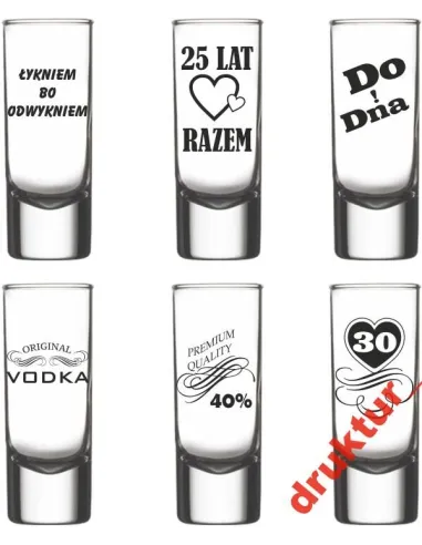Kieliszki do wódki z grawerem ślub winietki ślubne