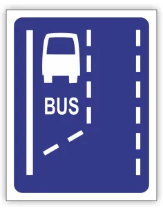 Znak drogowy Tablica informacyjna D11a Początek pasa ruchu dla autobusów -znak informacyjny 30x30 cm