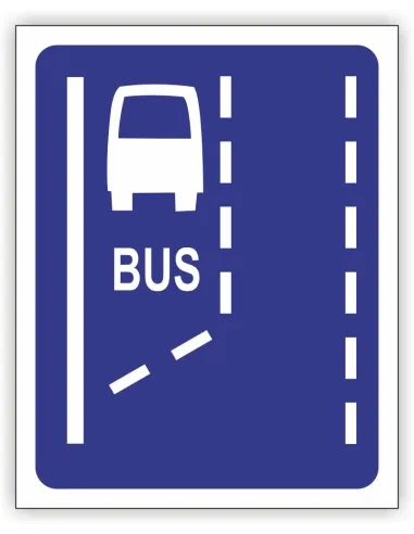 Znak drogowy Tablica informacyjna D11a Początek pasa ruchu dla autobusów -znak informacyjny 30x30 cm