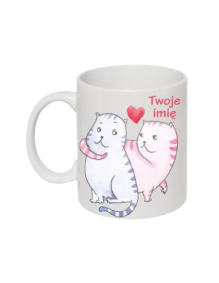 Kubek na prezent z nadrukiem kot Twoje imię