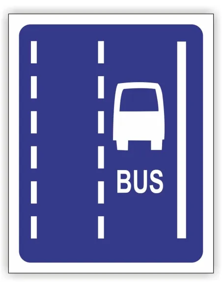 Znak drogowy Tablica informacyjna D12 Pas ruchu dla autobusów -znak informacyjny 30x30 cm