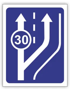 Znak drogowy Tablica informacyjna D13 początek pasa ruchu powolnego -znak informacyjny 30x30 cm