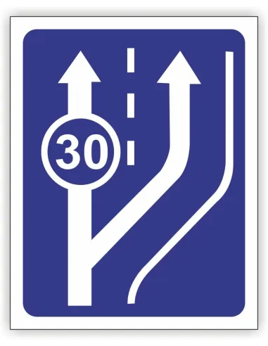 Znak drogowy Tablica informacyjna D13 początek pasa ruchu powolnego -znak informacyjny 30x30 cm