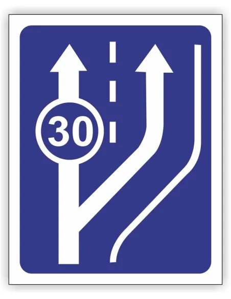 Znak drogowy Tablica informacyjna D13 początek pasa ruchu powolnego -znak informacyjny 30x30 cm