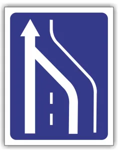 Znak drogowy Tablica informacyjna D14 koniec pasa ruchu -znak informacyjny 30x30 cm