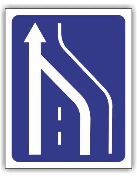 Znak drogowy Tablica informacyjna D14 koniec pasa ruchu -znak informacyjny 30x30 cm