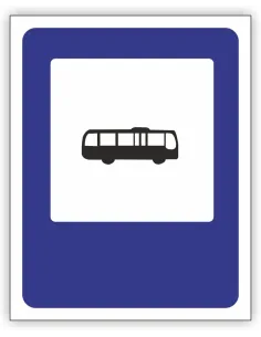 Znak drogowy Tablica informacyjna D15 przystanek autobusowy -znak informacyjny 30x30 cm