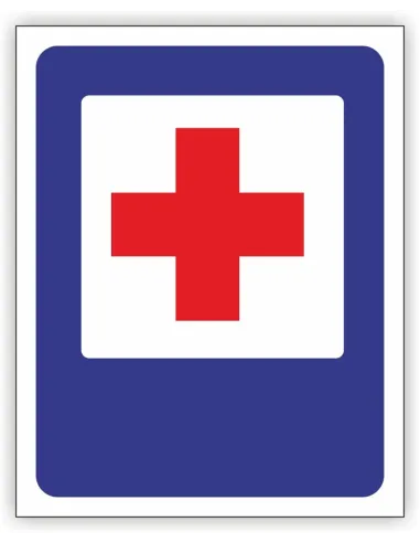 Znak drogowy Tablica informacyjna D22 Punkt opatrunkowy -znak informacyjny 30x30 cm