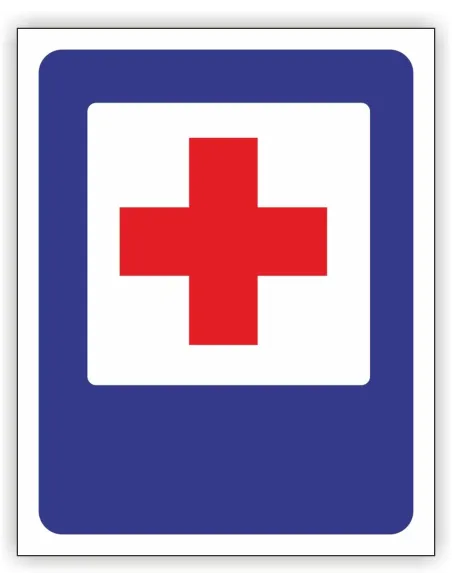 Znak drogowy Tablica informacyjna D22 Punkt opatrunkowy -znak informacyjny 30x30 cm