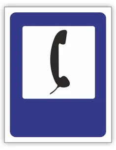 Znak drogowy Tablica informacyjna D24 telefon -znak informacyjny 30x30 cm