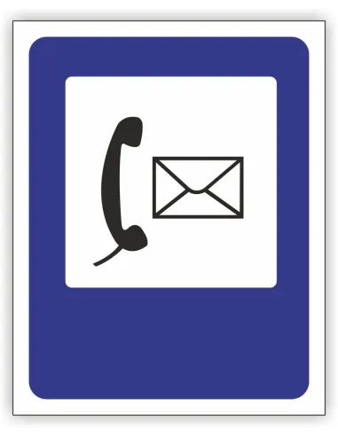 Znak drogowy Tablica informacyjna D25a poczta -znak informacyjny 30x30 cm