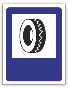 Znak drogowy Tablica informacyjna D26a wulkanizacja -znak informacyjny 30x30 cm