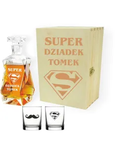 KARAFKA z grawerem + 2 szklanki skrzynka PREZENT