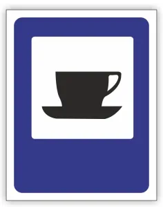 Znak drogowy Tablica informacyjna D27 bufet lub kawiarnia -znak informacyjny 30x30 cm