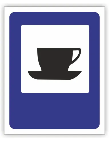 Znak drogowy Tablica informacyjna D27 bufet lub kawiarnia -znak informacyjny 30x30 cm
