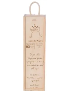 SKRZYNKA PUDEŁKO NA WINO prezent na ślub GRAWER