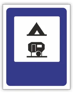 Znak drogowy Tablica informacyjna D31 obozowisko (kemping) -znak informacyjny 30x30 cm