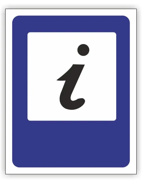 Znak drogowy Tablica informacyjna D34 punkt informacji turystycznej -znak informacyjny 30x30 cm