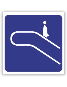 Znak drogowy Tablica informacyjna D35a schody ruchome w dół -znak informacyjny 30x30 cm