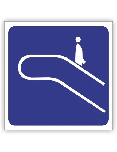 Znak drogowy Tablica informacyjna D35a schody ruchome w dół -znak informacyjny 30x30 cm