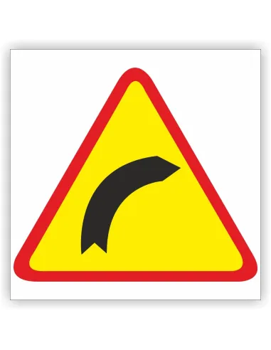 Znak drogowy Tablica informacyjna A-1 Niebezpieczny zakręt w prawo - znak ostrzegawczy 40x40 cm