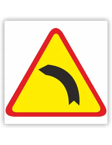 Znak drogowy Tablica informacyjna A-2 Niebezpieczny zakręt w lewo - znak ostrzegawczy 40x40 cm