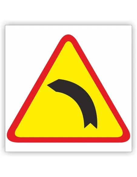 Znak drogowy Tablica informacyjna A-2 Niebezpieczny zakręt w lewo - znak ostrzegawczy 40x40 cm