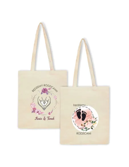 Torba z nadrukiem PREZENT BĘDZIEMY RODZICAMI
