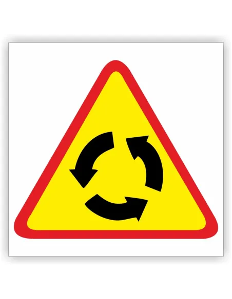 Znak drogowy Tablica informacyjna A-8 skrzyżowanie o ruchu okrężnym - znak ostrzegawczy 40x40 cm