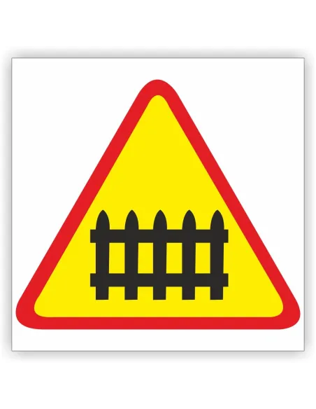 Znak drogowy Tablica informacyjna A-9 przejazd kolejowy z zaporami - znak ostrzegawczy 40x40 cm