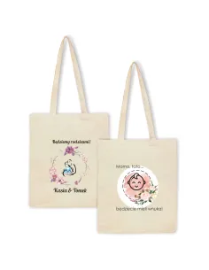 Torba z nadrukiem PREZENT napis MAMO, TATO będziemy rodzicami
