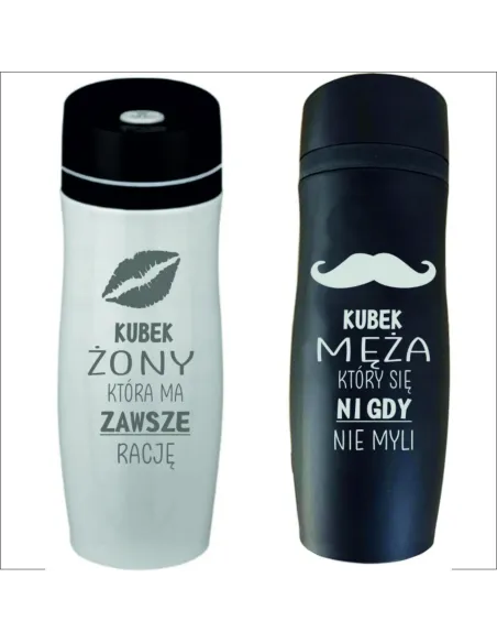 Prezent 2x kubek termiczny Żona Mąż z grawerem prezent na ślub rocznicę