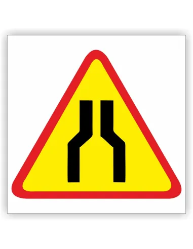 Znak drogowy Tablica informacyjna A-12a zwężenie jezdni- dwustronne - znak ostrzegawczy 40x40 cm
