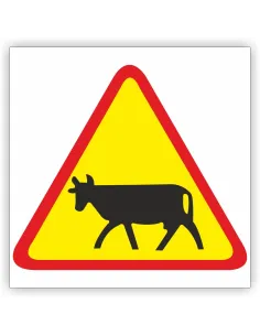 Znak drogowy Tablica informacyjna A-18a zwierzęta gospodarskie - znak ostrzegawczy 40x40 cm
